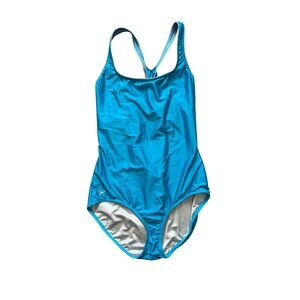 Speedo One Piece Swimsuit Women 18 Turquoise Blue Racerback Xtra Life Lycra